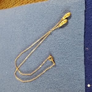 AVON Vintage 1970's Ballet Shoes Child's Necklace, Goldtone